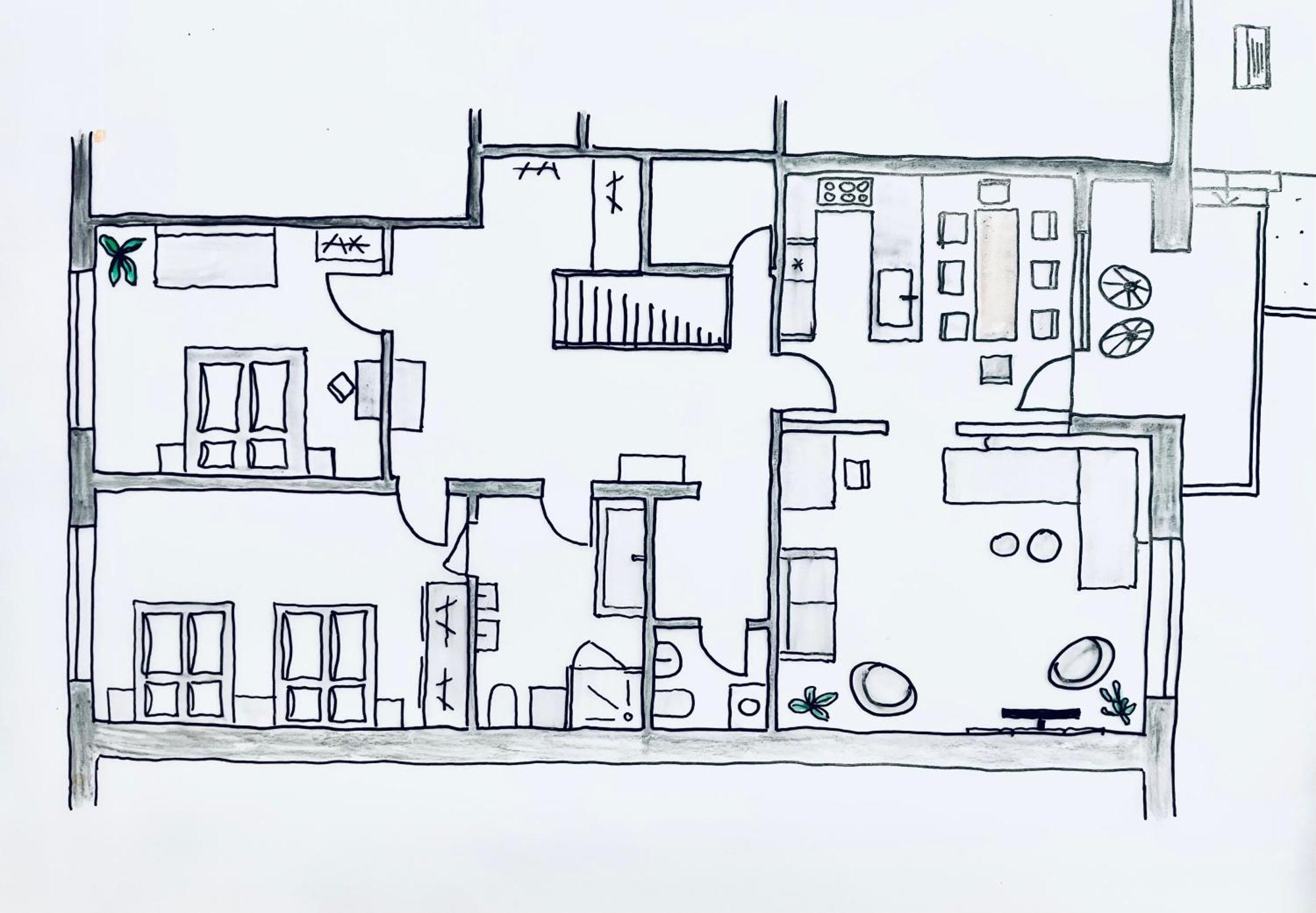 130m2 Loft - Balkon, Smart Tv, Badewanne, Kaffee Appartement